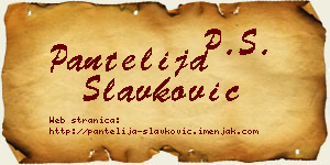 Pantelija Slavković vizit kartica